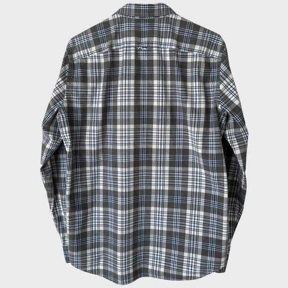 Vince Plaid Button-Up Long-Sleeve Flannel Shirt Blue & Gray Men's Size Medium - Picture 4 of 13